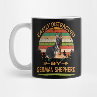 Easily Distracted By German Shepherd Vintage Mug